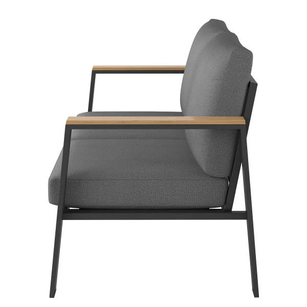2-Sitzer Loungesofa Aviel - Aluminium / Polyester - Anthrazit - Image 6