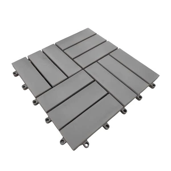 33er-Set Terrassenfliese Granyo 30x30 cm - Betonoptik - Akazie massiv / Polypropylene - Grau - Image 4
