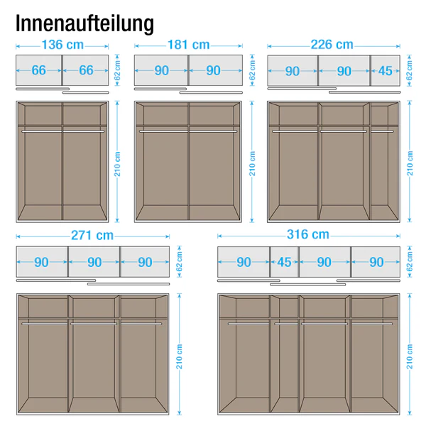 66er Fachboden Rauch (2er-Set) - für Schranktiefen 57-62 cm - Image 4
