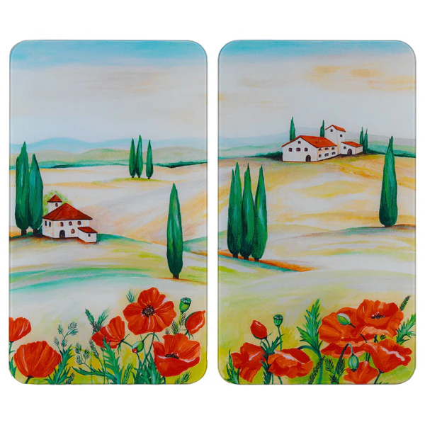 Abdeckplatte Toscana (2er-Set) - Glas - Mehrfarbig