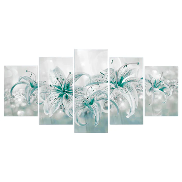 Acrylglasbild Sapphire Lilies - Acrylglas - Blau