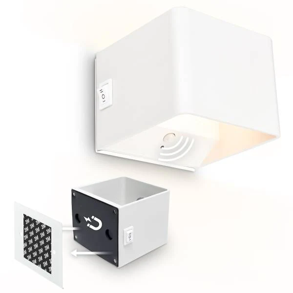 Akku LED-Wandleuchte Borra - Aluminium / Polypropylen - Weiß - Image 3