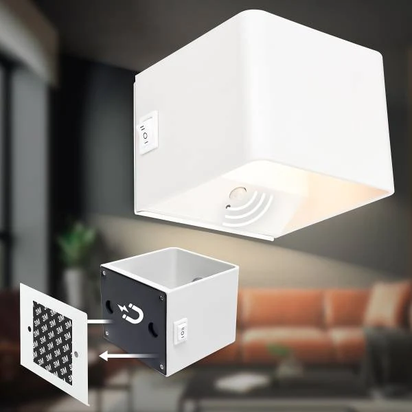 Akku LED-Wandleuchte Borra - Aluminium / Polypropylen - Weiß - Image 4