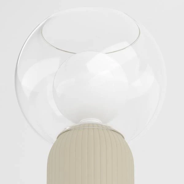 Akku-Tischleuchte VISOR - Glas / Eisen - Beige - Image 10