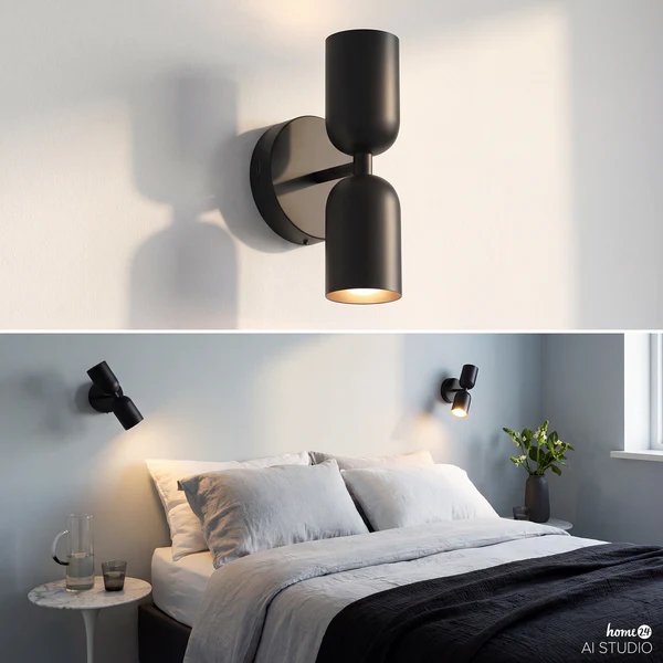 Akku-Wandleuchte NIMI - 3-Stufen-Dimmer - inkl. Fernbedienung - Schwarz - Image 2