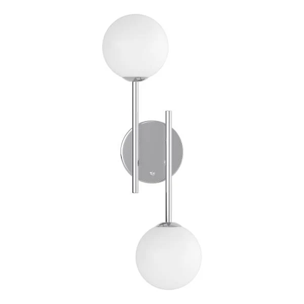 Akku-Wandleuchte RIGI - 2-flammig - 3-Stufen-Dimmer - Weiß / Chrom - Image 5