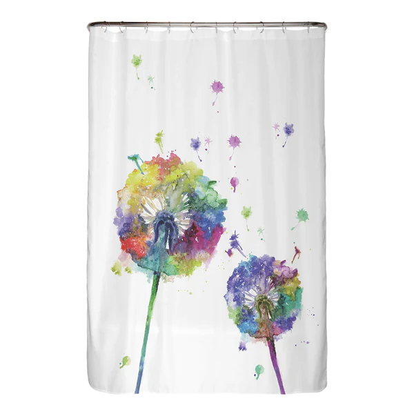 Anti-Schimmel Duschvorhang Pusteblume - Polyester - Mehrfarbig - 120 x 180 cm