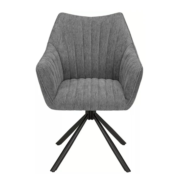 Armlehnenstuhl Juweh - Grau - Chenille - Eisen - 63 x 88 x 62 cm - Image 2