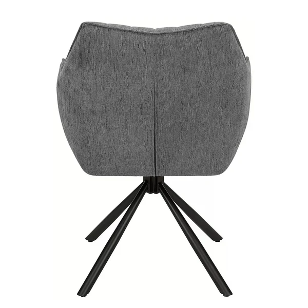Armlehnenstuhl Juweh - Grau - Chenille - Eisen - 63 x 88 x 62 cm - Image 3