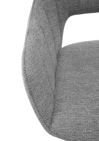 Armlehnenstuhl Mebul - Chenille / Edelstahl - Grau / Silber - Image 7