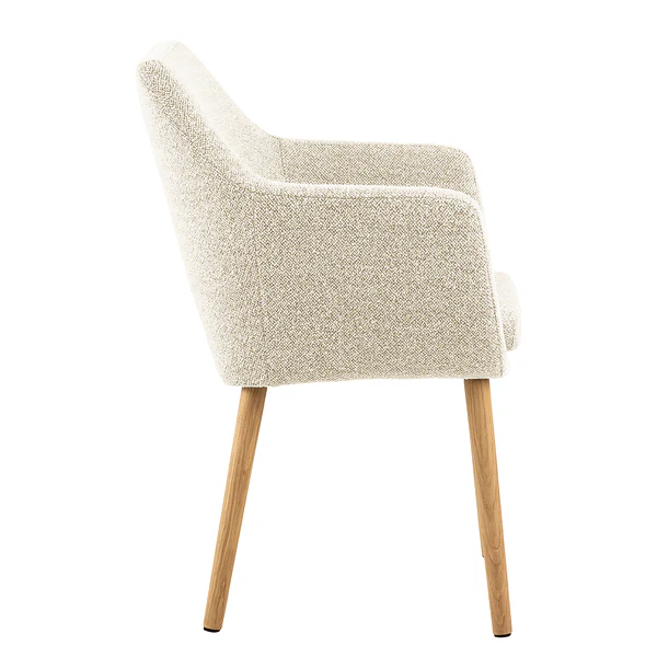 Armlehnenstuhl NICHOLAS - Bouclé Stoff Moena: Creme - Einzelstuhl - Image 9