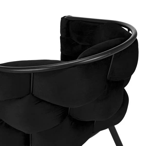 Armlehnenstuhl OMAK - Samt / Eisen - Schwarz - Image 12