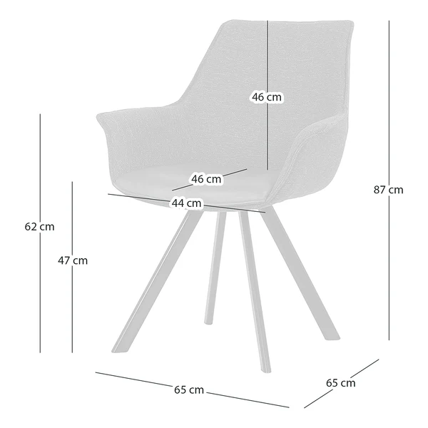 Armlehnenstuhl RANDALL - Webstoff - Creme - Image 16
