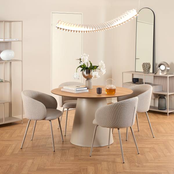 Armlehnenstuhl Skallo 2er-Set - Beige - Image 4