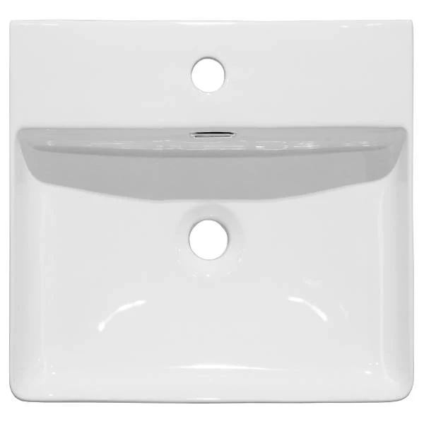 Aufsatzwaschbecken Mlovu Keramik - Weiß - Breite: 42 cm