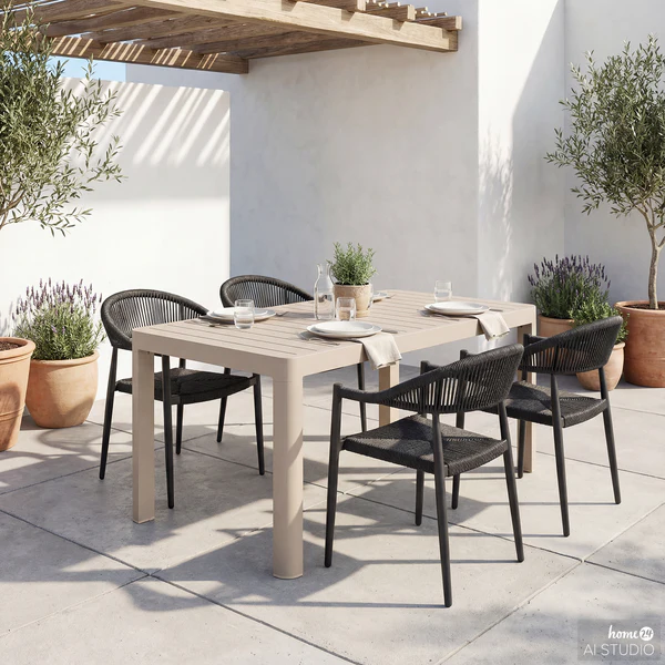 Ausziehbarer Gartentisch Yaro - Aluminium - Beige - Image 3