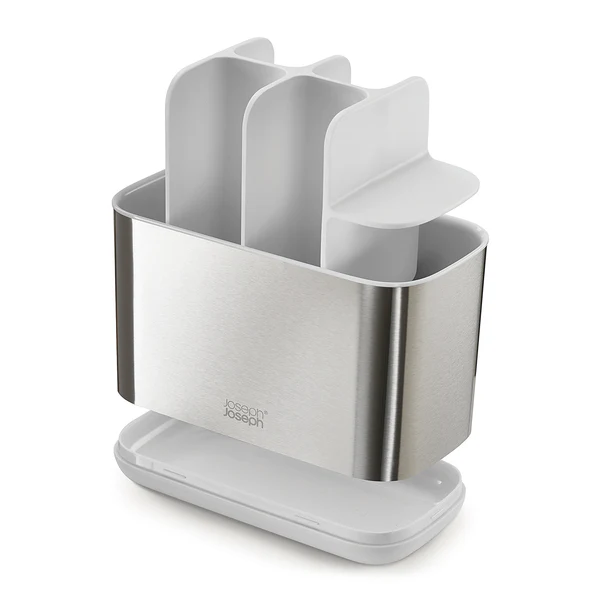 Bad-Accessoire-Set Easy Store 2-teilig - Edelstahl - Silber / Weiß - Image 5