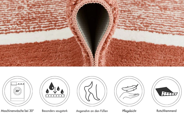 Badematte Maui - recyceltes Polyester - Rot - 50 x 80 cm - Image 12