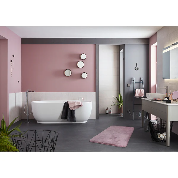 Badteppich Bali - Polyester - Altrosa - 67 x 110 cm - Image 2