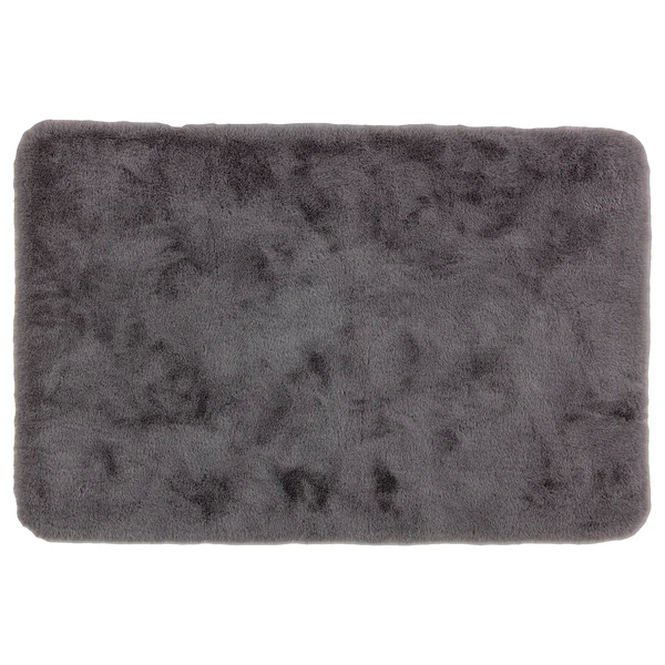 Badteppich Bali - Polyester - Dunkelgrau - 67 x 110 cm