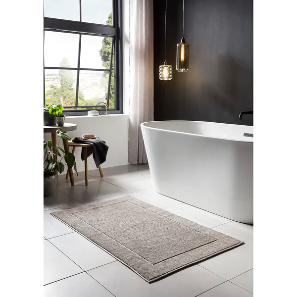 Badteppich Damian - Baumwollstoff - Taupe - 70 x 120 cm - Image 2