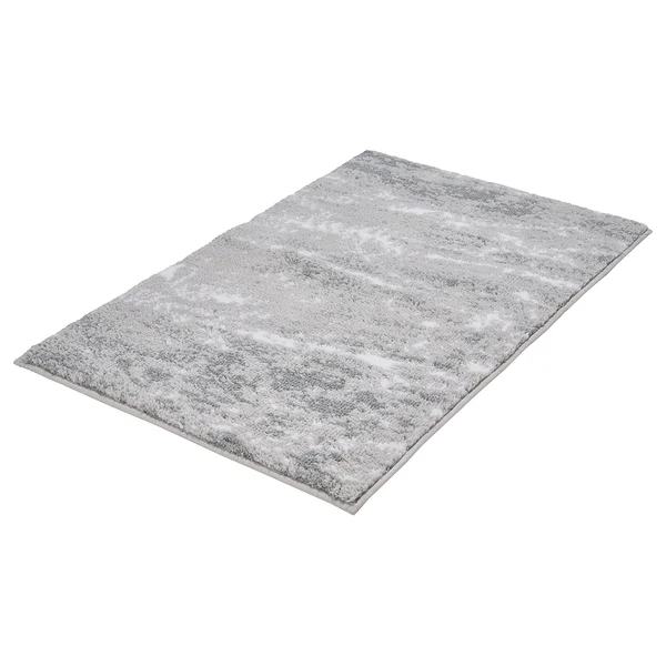 Badteppich Nevoa - Polyester - Silbergrau - 60 x 90 cm