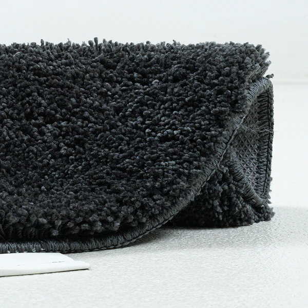 Badvorleger Cozy Bath Uni Rund - Polyester - Anthrazit - Anthrazit - Durchmesser: 60 cm - Image 4