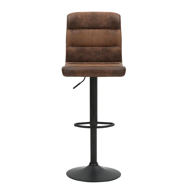 Barhocker Devesos 2er-Set - Microfaser / Stahl - Braun - Image 2