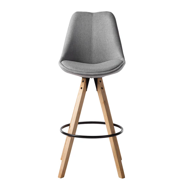 Barstuhl ALEDAS - Webstoff Cors: Granit - 2er Set - Image 3