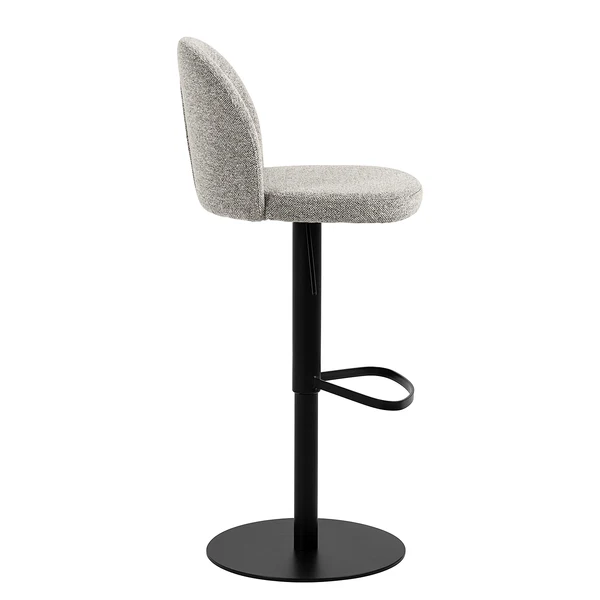 Barstuhl Carreras - Bouclé / Stahl - Grau / Schwarz - Image 7