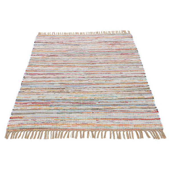 Baumwollteppich Kelim Chindi - Baumwolle / Polyester - Taupe - 60 x 110 cm - Image 2