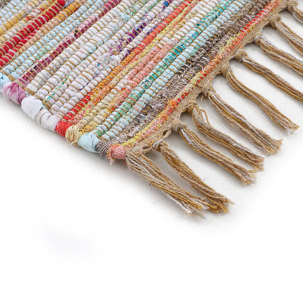 Baumwollteppich Kelim Chindi - Baumwolle / Polyester - Taupe - 60 x 110 cm - Image 4