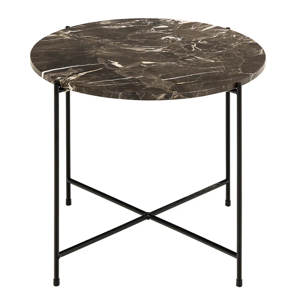 Beistelltisch Carwile - Marmor Braun - Durchmesser: 52 cm - Image 6