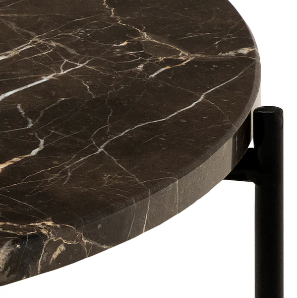 Beistelltisch Carwile - Marmor Braun - Durchmesser: 52 cm - Image 8