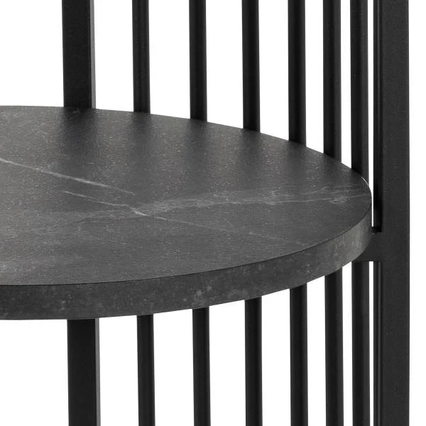 Beistelltisch Mephisto rund - Marmor Schwarz Dekor / Schwarz - Image 6