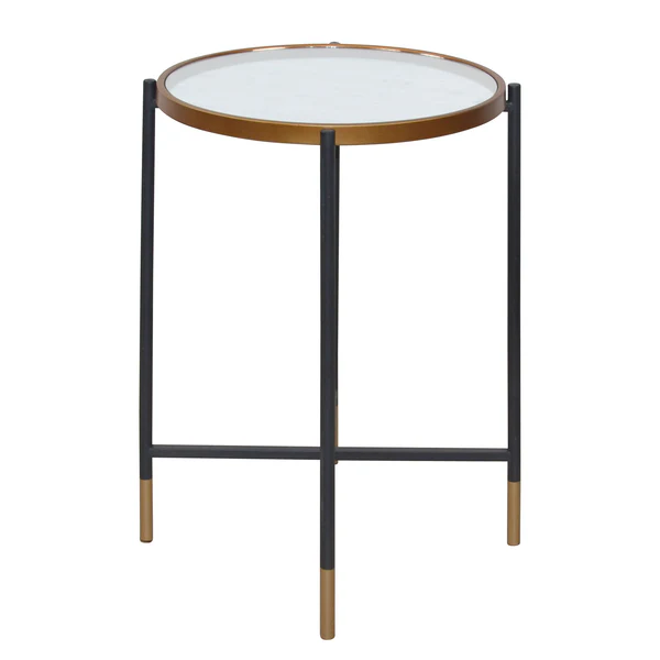 Beistelltisch Monaco - Glas / Metall - Schwarz / Gold - Image 2