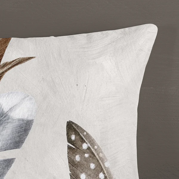 Biber-Bettwäsche Eina - Baumwolle - Beige / Grau - 200 x 200/220 cm + 2 Kissen 70 x 60 cm - Image 4
