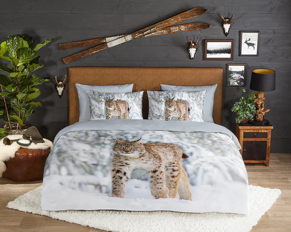 Biber-Bettwäsche Lynx - Baumwolle - Grau - 200 x 200 cm + 2 Kissen 70 x 60 cm - Image 2
