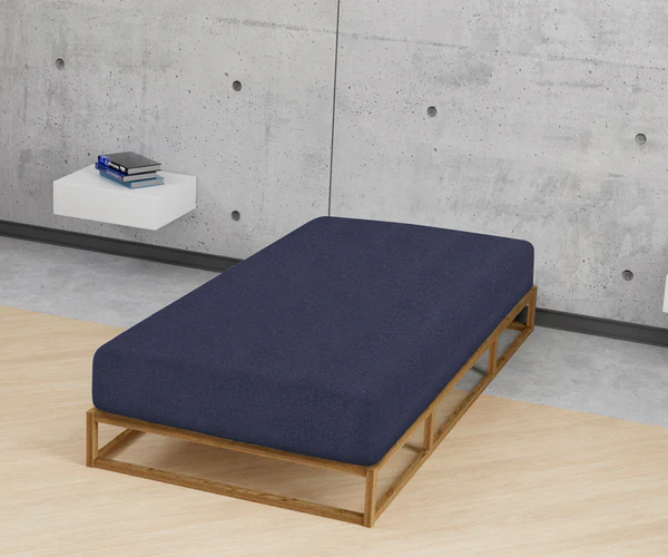 Biber-Spannbetttuch Hukan - Marineblau - 180-200 x 200 cm - Image 2