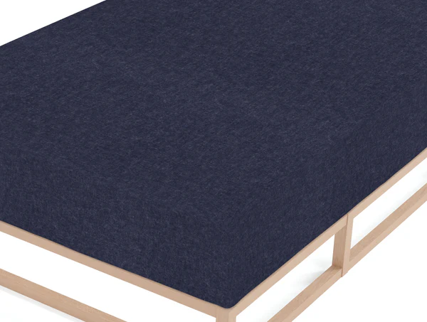 Biber-Spannbetttuch Hukan - Marineblau - 180-200 x 200 cm - Image 4