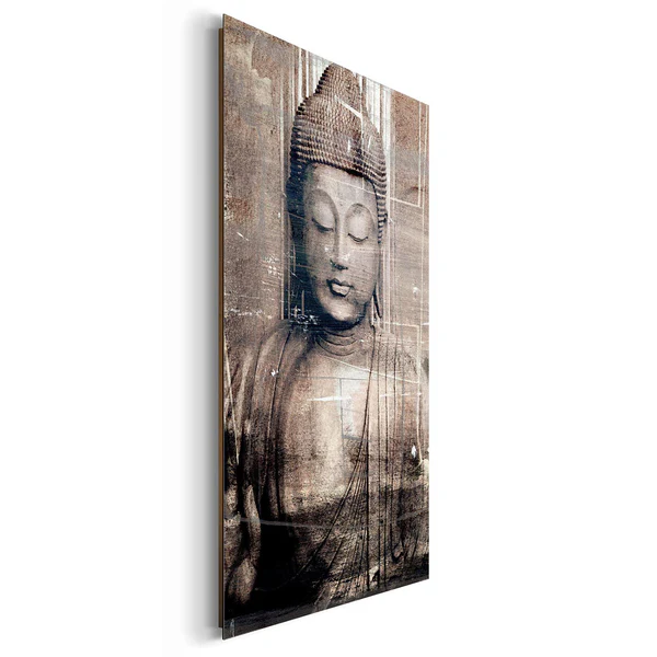 Bild Buddha - Braun - Holzwerkstoff - Papier - 60 x 90 x 2 cm - Image 5