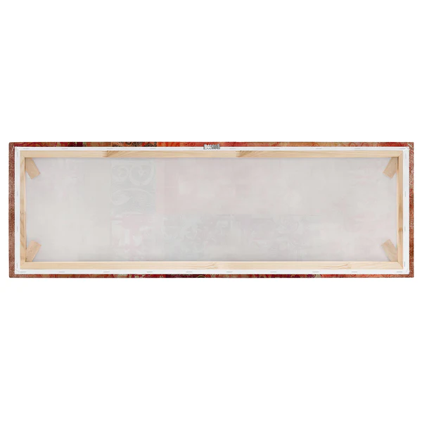 Bild Schriftmuster - Leinwand / Massivholz Fichte - Mehrfarbig - 90 x 30 cm - Image 6