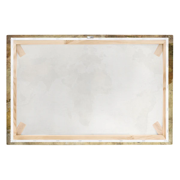 Bild Weltkarte - Leinwand / Massivholz Fichte - Mehrfarbig - 90 x 60 cm - Image 6