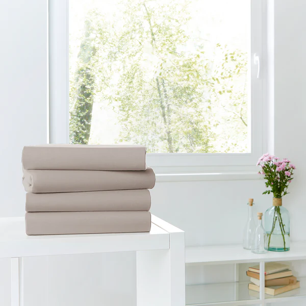 Bio-Mako-Feinjersey-Spannbetttuch - Baumwollstoff - Kies - 200 x 200 cm - Image 2