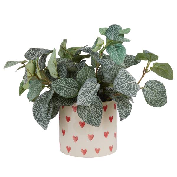 Blumenübertopf HEARTS & FLOWERS - Steingut - Creme - Image 2