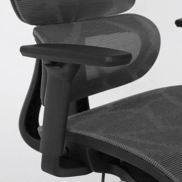 Bürodrehstuhl Doum - Mesh / Metall - Grau / Weiß - Image 11
