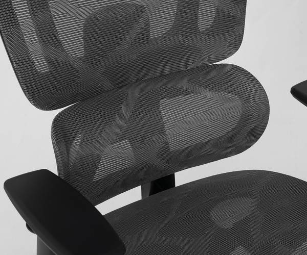 Bürodrehstuhl Doum - Mesh / Metall - Grau / Weiß - Image 13