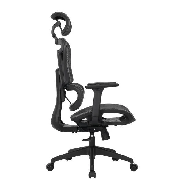 Bürodrehstuhl Doum - Mesh / Metall - Grau / Weiß - Image 4