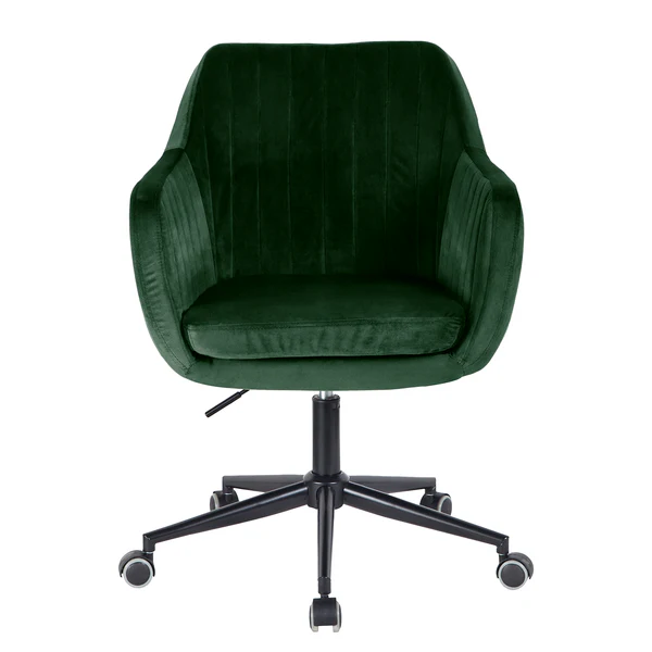 Bürodrehstuhl Leezy - Samt - Grün / Schwarz - Image 4