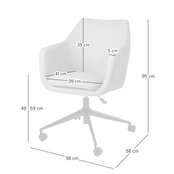 Bürodrehstuhl NICHOLAS - Webstoff Cors: Mintgrau - Weiß - Image 19